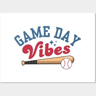 Game Day Vibes Baseball Posters and Art